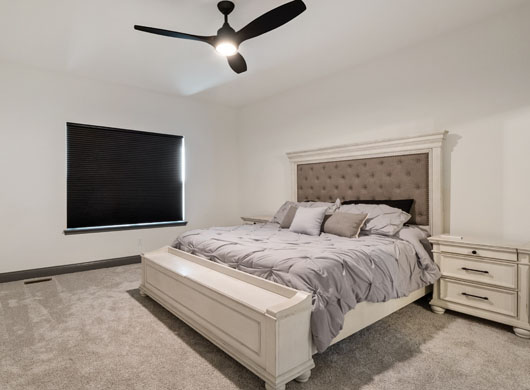 Blackout Roller Shades in Bedroom