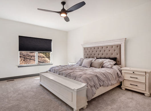 Blackout Roller Shades in Bedroom