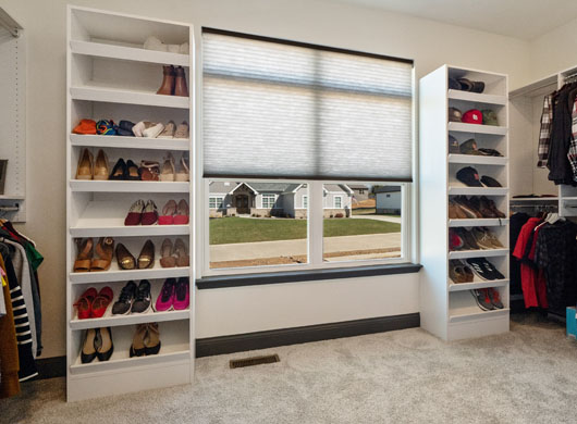 Designer Roller Shades in Closet