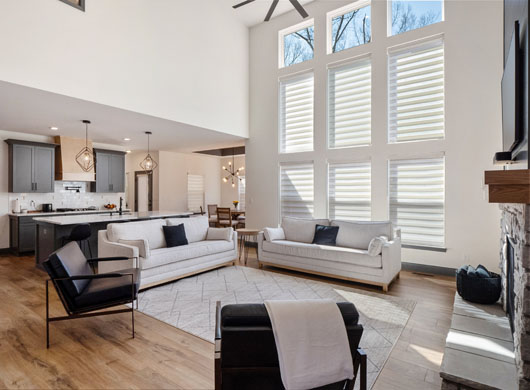 Designer Banded Shades in Great Room