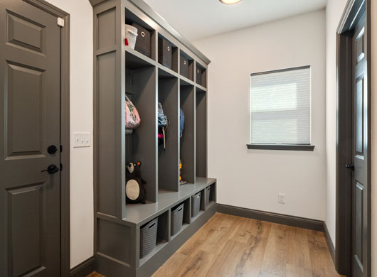 Designer Roller Shades in Hallway