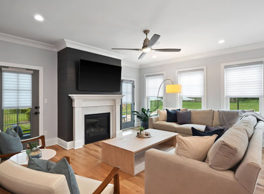 Nantucket™ Sheer Shades in the Family Room